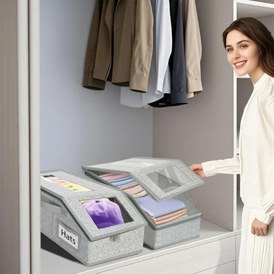 Breathable Cap Storage Container Large Capacity Nonwoven Fabric Space Saving for - Image 1 of 4