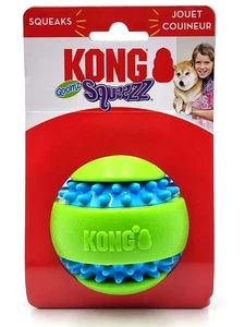 KONG Squeezz Goomz Extra Large Dog Ball & Ring Squeaks Dental Toy - Picture 1 of 5