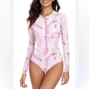 Color brand Wmns medium Long Sleeve Rash Guard Sun Protection Swimsuit (bin S) - Picture 1 of 10