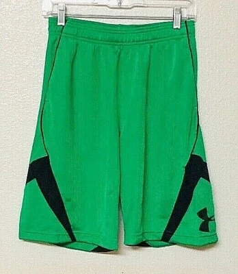 UNDER ARMOUR YOUTH BASKETBALL LOOSE FIT SHORTS 10" INSEAM GREEN YOUTH X-LARGE - Image 1 of 4