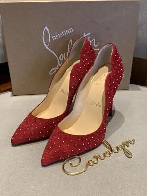 Nuevo Auténtico Christian Louboutin Hot Chic Pluma Gamuza Tacón Talla 36.5 Foto 1 de 4