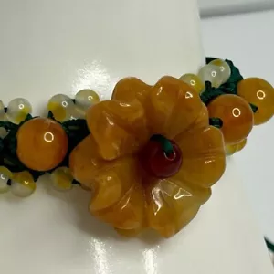 Carved Brown Stone Bracelet 6 to 10in Unisex Adjustable Woven Green Cord Beach - Picture 1 of 20