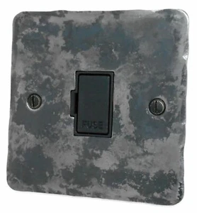 G&H FR90B Flat Plate Rustic Silver 1 Gang Fused Spur 13A Unswitched - Picture 1 of 1