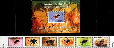 YEMEN 2005 ARAÑA ENDÉMICA ESPECIES DE YEMEN SEIS SELLOS Y HOJA DE RECUERDO MNH  Foto 1 de 4