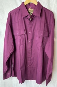 Coevals Club Pearl Snap Long Sleeve Western Shirt Cowboy Mens XL PURPLE - Picture 1 of 10