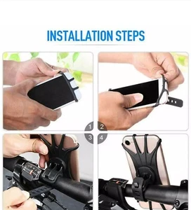 Mobile. Phone Holder Attachment For Pram Motorcycle Bicycle , Rubber - Picture 1 of 12
