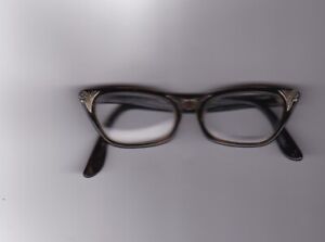 Vintage Bausch & Lomb Vintage Tortoise Marquisette Cat Eyeglasses 4-5 1/4