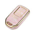 Keychain Case Compatible for Honda Accord CRV 5 Button TPU Pink
