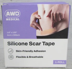 Silicone Scar Tape C-Section Burn 1.6" X 120" AWD Medical Damaged Packaging - Picture 1 of 7