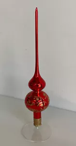 Wunderschöne Christbaumspitze Rot Gold Glitter 993/22 - Picture 1 of 4