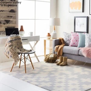 Tetris Loop pile Hand-Tufted Wool Handmade Area Rug Carpet for Home, Bedroom - Picture 1 of 12