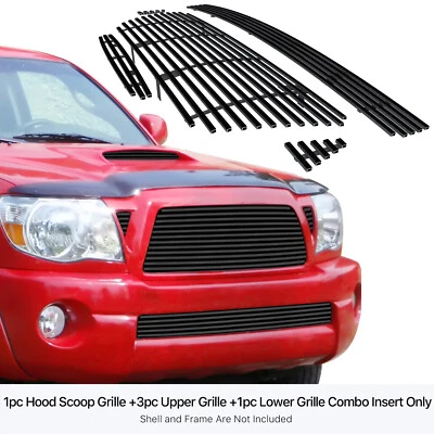 Fits 05-10 Toyota Tacoma TRD Sport Black Billet Grille Grill Combo Insert - Image 1 of 4