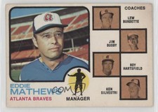 1973 O-Pee-Chee Eddie Mathews Lew Burdette Jim Busby Roy Hartsfield #237 HOF