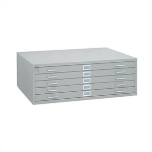 Scranton & Co 5 Drawer Flat Files Metal Cabinet for 30" x 42" Files in Gray - Picture 1 of 2