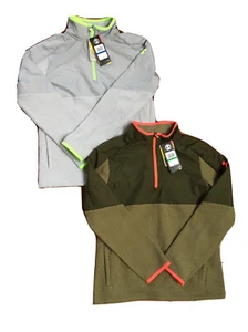 UNDER ARMOUR INFARED Pullover 1/4 Zip Jacket, Olive/Coral YLG or Grey/Lime YXL - Picture 1 of 7