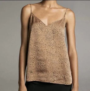 Aritzia Babaton Cheetah Animal Print V-Neck Sleeveless Cami Tank Blouse Size L - Picture 1 of 9