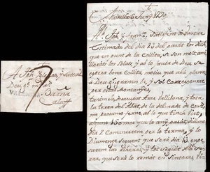 Castellón - Prefilatelia - Morella PE 1 - 1790 - Carta marca "Valencia" a Calaf - Picture 1 of 1