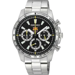SEIKO SSB073P1 Chronograph FC Barcelona Football Steel Quartz Watch Date Tachy - Picture 1 of 6