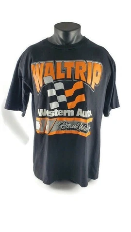 Vintage NASCAR Darrell Waltrip #17 Western Auto Car Racing Neon T Shirt Adult XL Cover