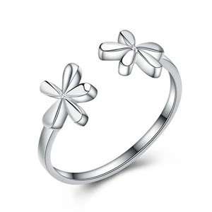 NUEVO Anillo Ajustable Dúo de Plata Esterlina 925 Moderno Plata Esterlina Talla 3-5 - Imagen 1 de 3
