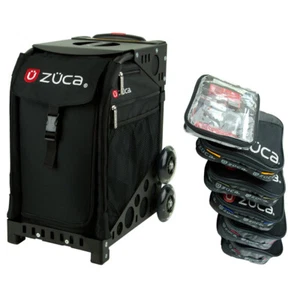 Zuca Obsidian Insert Bag and Black Frame w 5 Pouches and Toiletry Bag - Picture 1 of 6