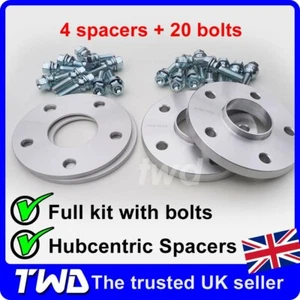 7mm 15mm ALLOY WHEEL SPACERS + BOLTS FOR PORSCHE BOXSTER CAYMAN SILVER NUT WIDE - Picture 1 of 9
