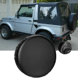 14" Spare Tire Cover PU Leather Trailer RV Wheel Protecto For Suzuki Samurai - Picture 1 of 12