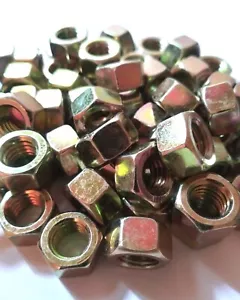 DADO ESAGONALE 1/4"-20 GRADO 8 GIALLO ZINCATO FILO GROSSO USS - Foto 1 di 1