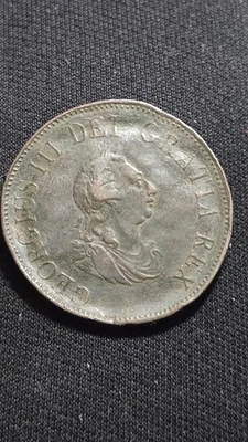 1799 Half Penny Great Britain 1/2C King George III Copper Coin Nice 226 year old - Image 1 of 4