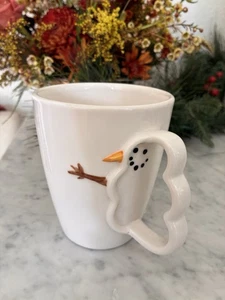 Starbucks Winter Coffee Cup Mug Snowman Shape Handle 2003 Barista Collection - Picture 1 of 6