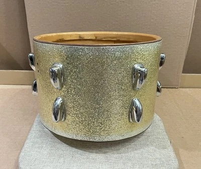 Carcasa de tambor Tom Slingerland años 60 vintage 8x12 con asas brillo plateado Foto 1 de 4