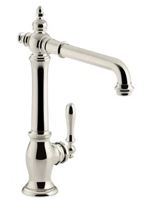 Kohler K-99266-SN Artifacts Single Hole Kitchen Faucet, Polished Nickel - Bild 1 von 8