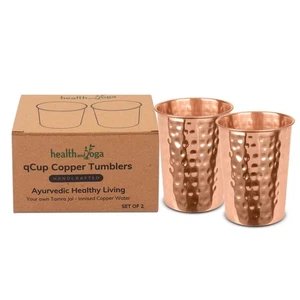 HealthAndYoga™ qCup Pure Copper Tumblers for Drinking - Ayurvedic Health Pure... - Bild 1 von 9
