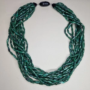 Collar Angela Caputi Multistrand Cuentas Facetadas Verde Florence Gruesas Resina 60cm - Imagen 1 de 12