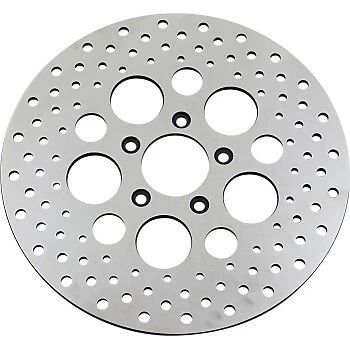 Polished Stainless Steel Drilled Front Brake Rotor for 00-14 Big Twin 00-13 XL Foto 1 de 1