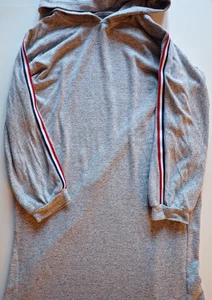 Girls Long Hoodie Zella XL 14/16 Gray Hooded Top with Strips Casual Beach Active - Picture 1 of 15