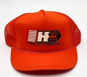 Vintage Truckers Orange Hat Humbolt Express,INC - Picture 1 of 7