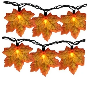 Fall Decor Maples Leaf String Lights, 13.6FT LED Maple Leaf Lights orange leaf - Picture 1 of 8