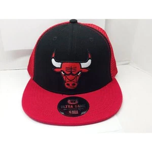 Chicago Bulls NBA Hat Mens Snapback Adjustable Ultra Game Red & Black Mesh Back - Picture 1 of 5