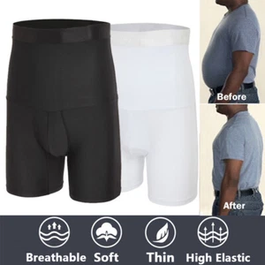 Men High Waist Slimming Tummy Control Shapewear Compression Shorts Body Shaper - Picture 1 of 20