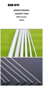 Profilo in plastica diametro 1 mm, lunghezza 250 mm. 10 pezzi Dan Modelli 011 - Foto 1 di 12
