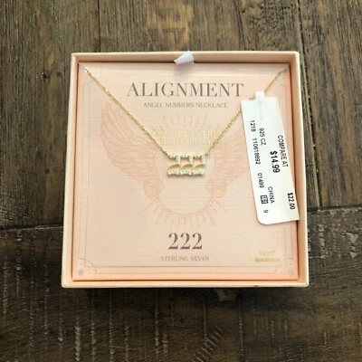 Olivia and Jackson Alignment Angel Numbers 222 Necklace - Image 1 of 2