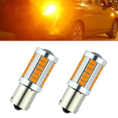 581 Bau15S Py5w Led Indicator Amber Canbus Light Bulbs Signal Car Bulb 1156  12v - Image 1 of 4