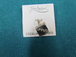 Sterling Silver COMPUTER square Charm Jezlaine Pendant NEW - Picture 1 of 2