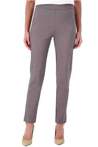 New Isaac Mizrahi Live! Petite Elements 24/7 Stretch Pants Sz Large Petite Grey - Picture 1 of 4