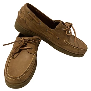 Scarpe da barca Sperry Top-Sider da uomo top in pelle taglia 11,5 sottovento 2 occhi sahara - Foto 1 di 12