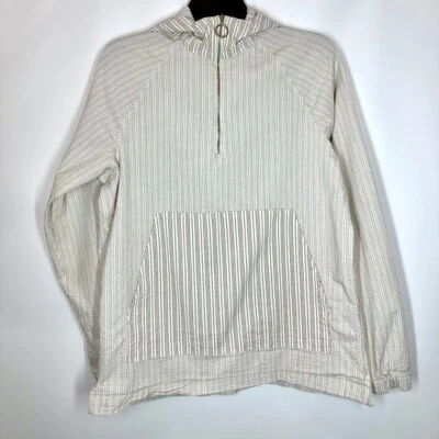 Zara | Sudadera con capucha relajada a rayas blanca crema mediana M para mujer Foto 1 de 4