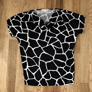 Michael Kors Women's Black and White Short Sleeve Top Size M - Picture 1 of 11