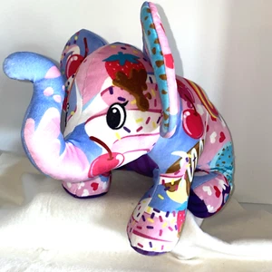 Pop Art Soft Cepia Mammoth ColorfulApple Strawberries Circles 16" Weighted Plush - Picture 1 of 6