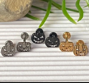 1 pieza Anillo Tachilero de Cartílago Calabaza Jack-O-Lantern de Titanio Grado Implante - Imagen 1 de 8